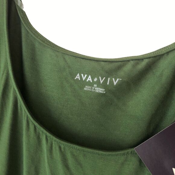 NEW Ava & Viv Faux Wrap Dress Rayon Jersey Knit Stretch Plus Size 2X 20W 22W - Picture 6 of 10